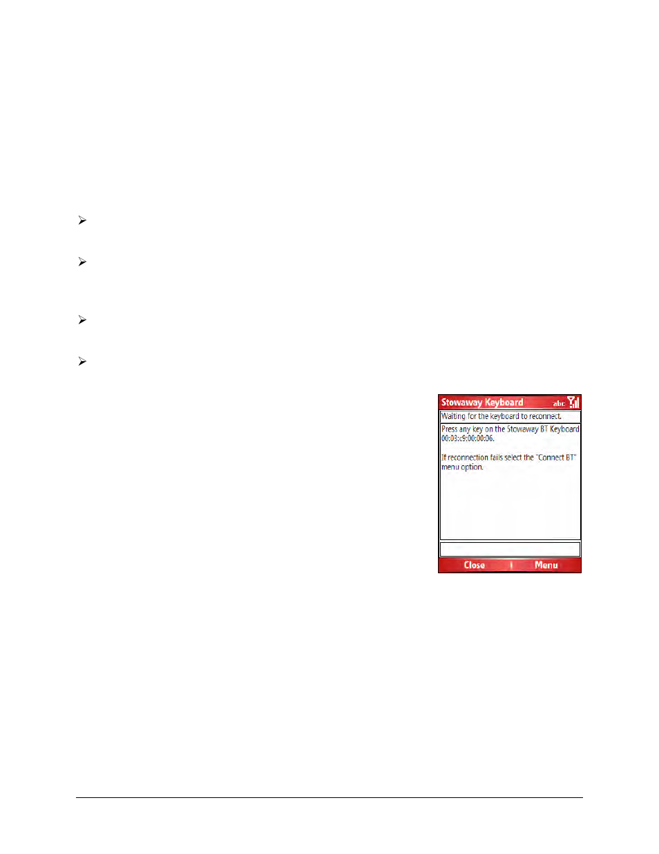 Reconnecting the stowaway ‍keyboard, Reconnecting the stowaway keyboard | IGo Direct Stowaway Bluetooth Keyboard User Manual | Page 11 / 31