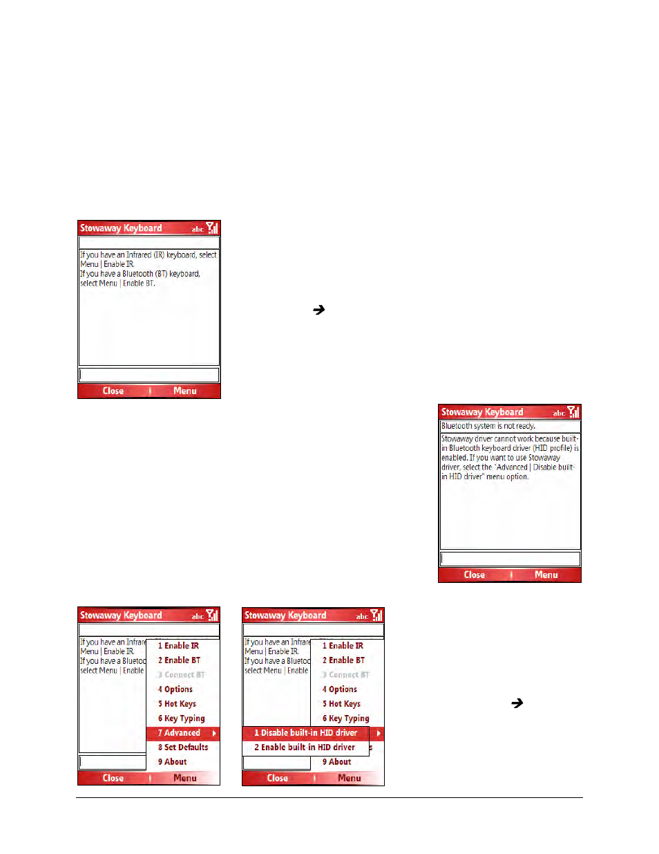 Configuring the keyboard to your device, Enabling the keyboard driver | IGo Direct Stowaway Bluetooth Keyboard User Manual | Page 5 / 31