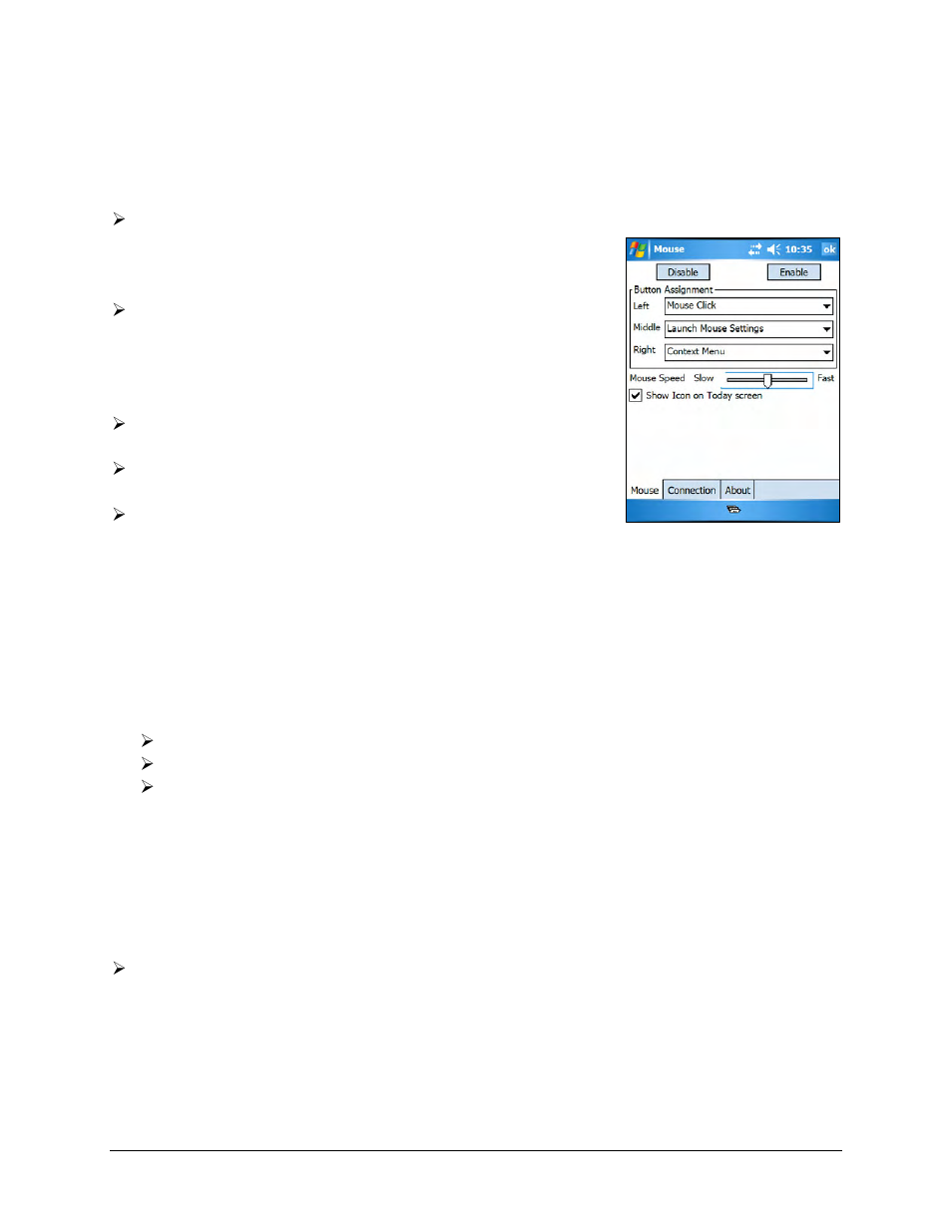 Mouse control panel | IGo Direct PPC 6700 User Manual | Page 15 / 32