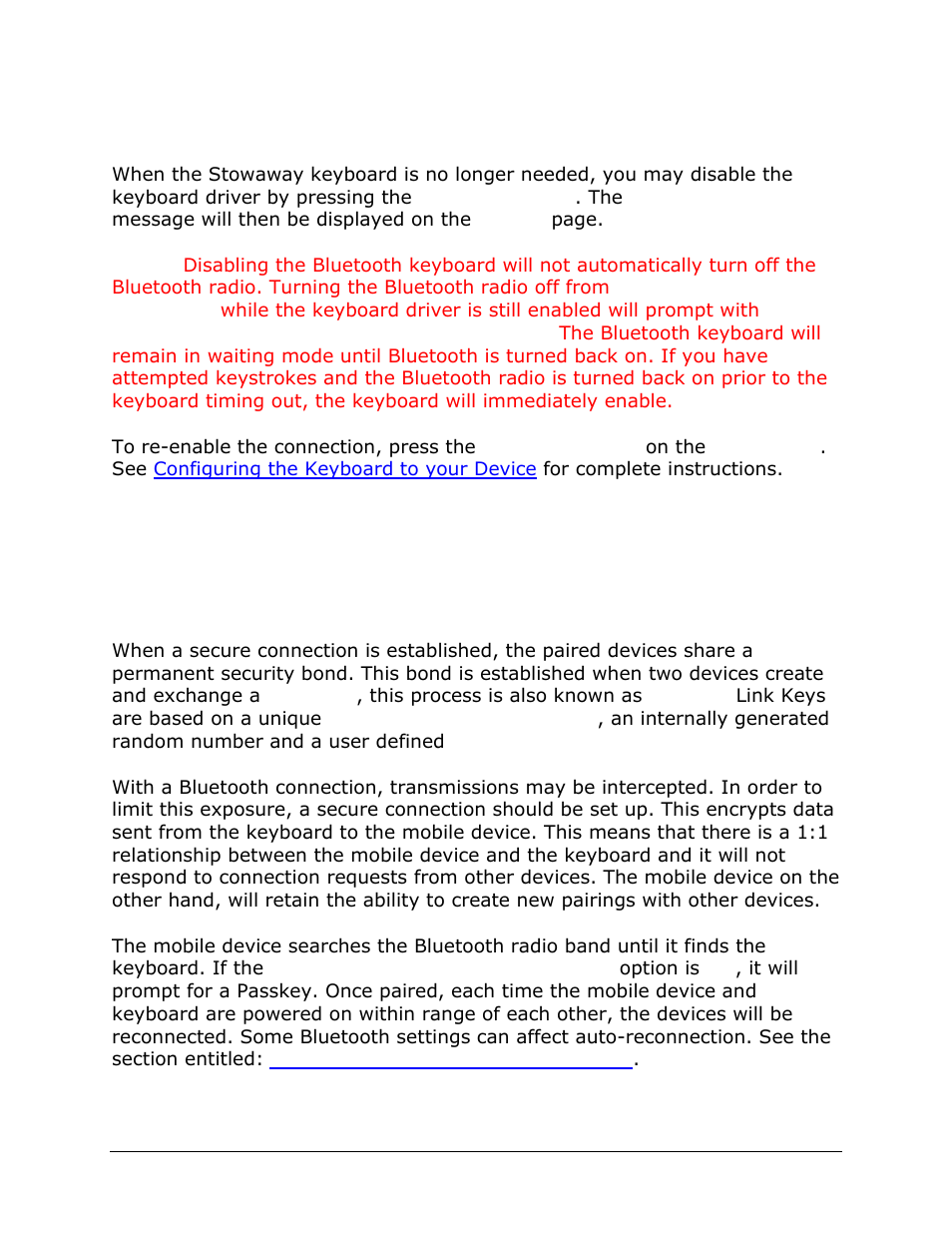 Disabling the stowaway keyboard, Secure connection overview | IGo Direct 60 User Manual | Page 13 / 30