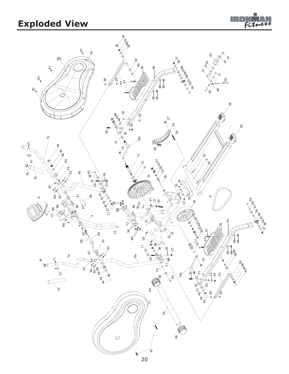 Exploded view | Ironman Fitness Ironman Elliptical 125E User Manual | Page 20 / 24