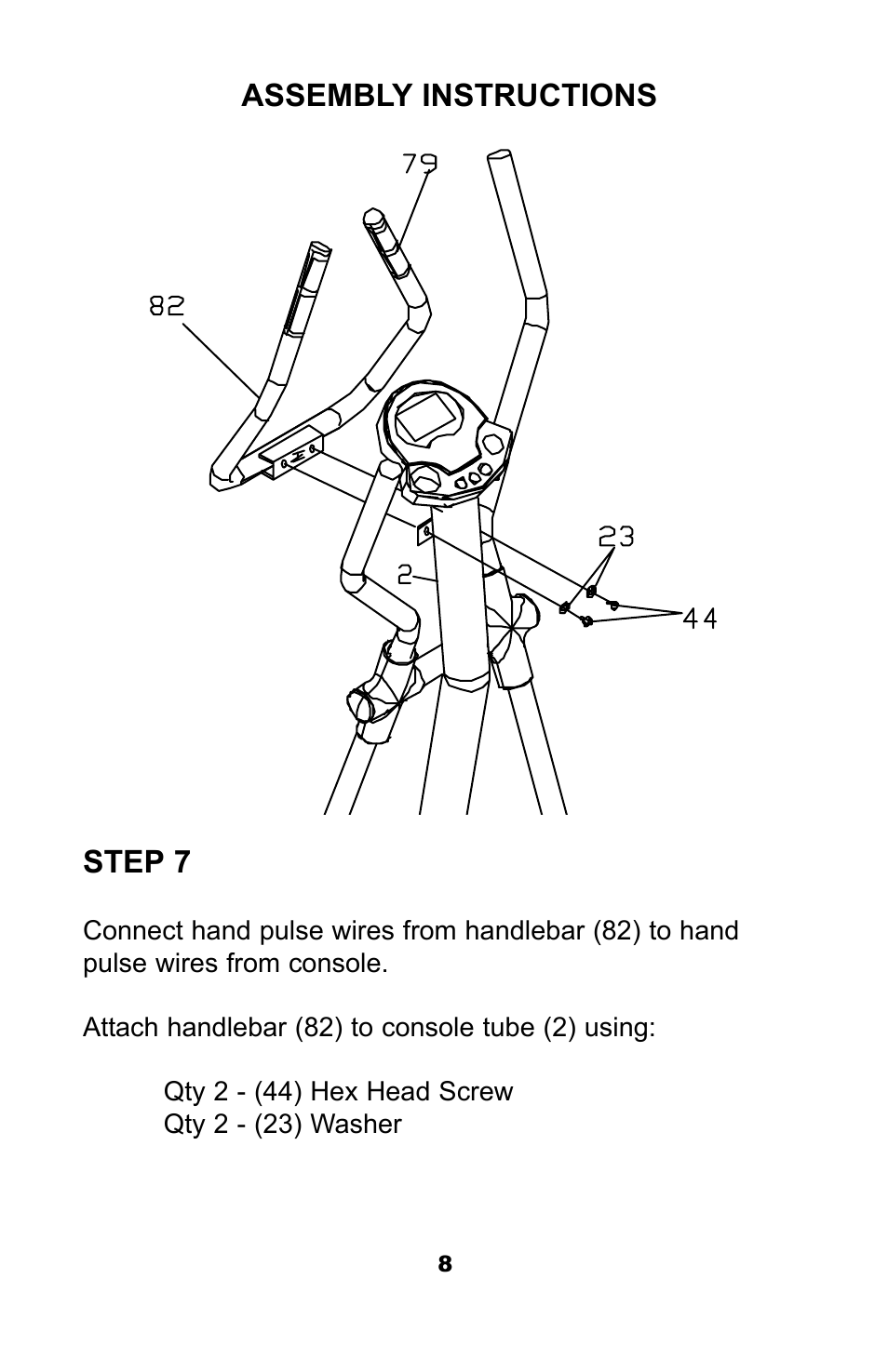 Step 7, Assembly instructions | Ironman Fitness M3EL User Manual | Page 10 / 24
