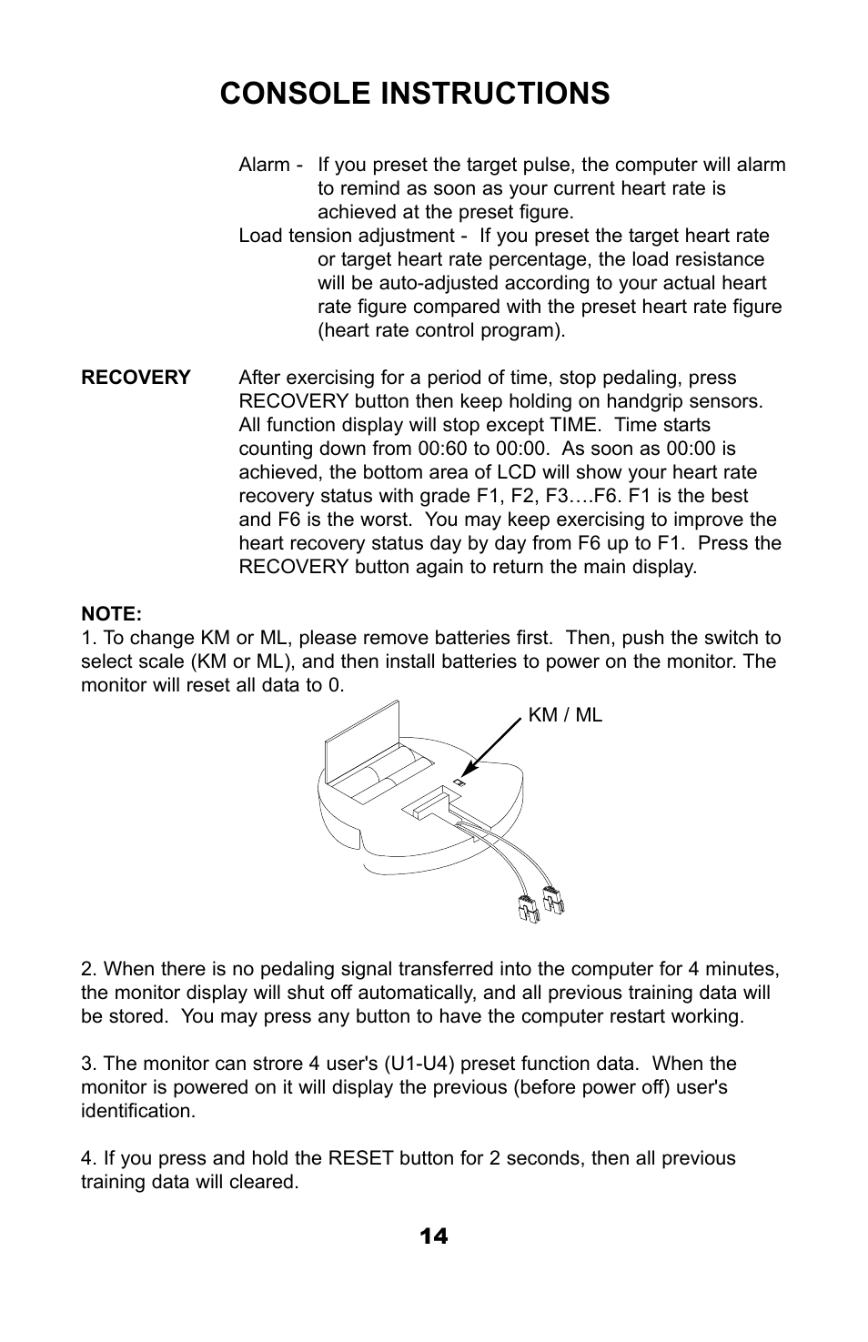 Console instructions | Ironman Fitness M3EL User Manual | Page 16 / 24