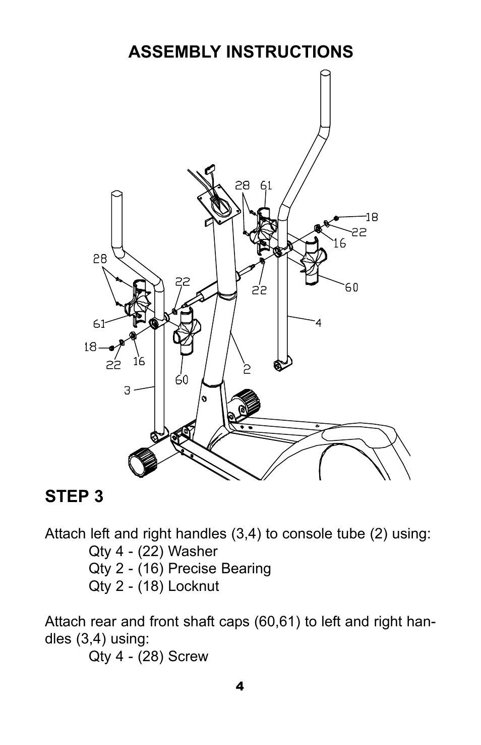 Assembly instructions step 3 | Ironman Fitness M3EL User Manual | Page 6 / 24