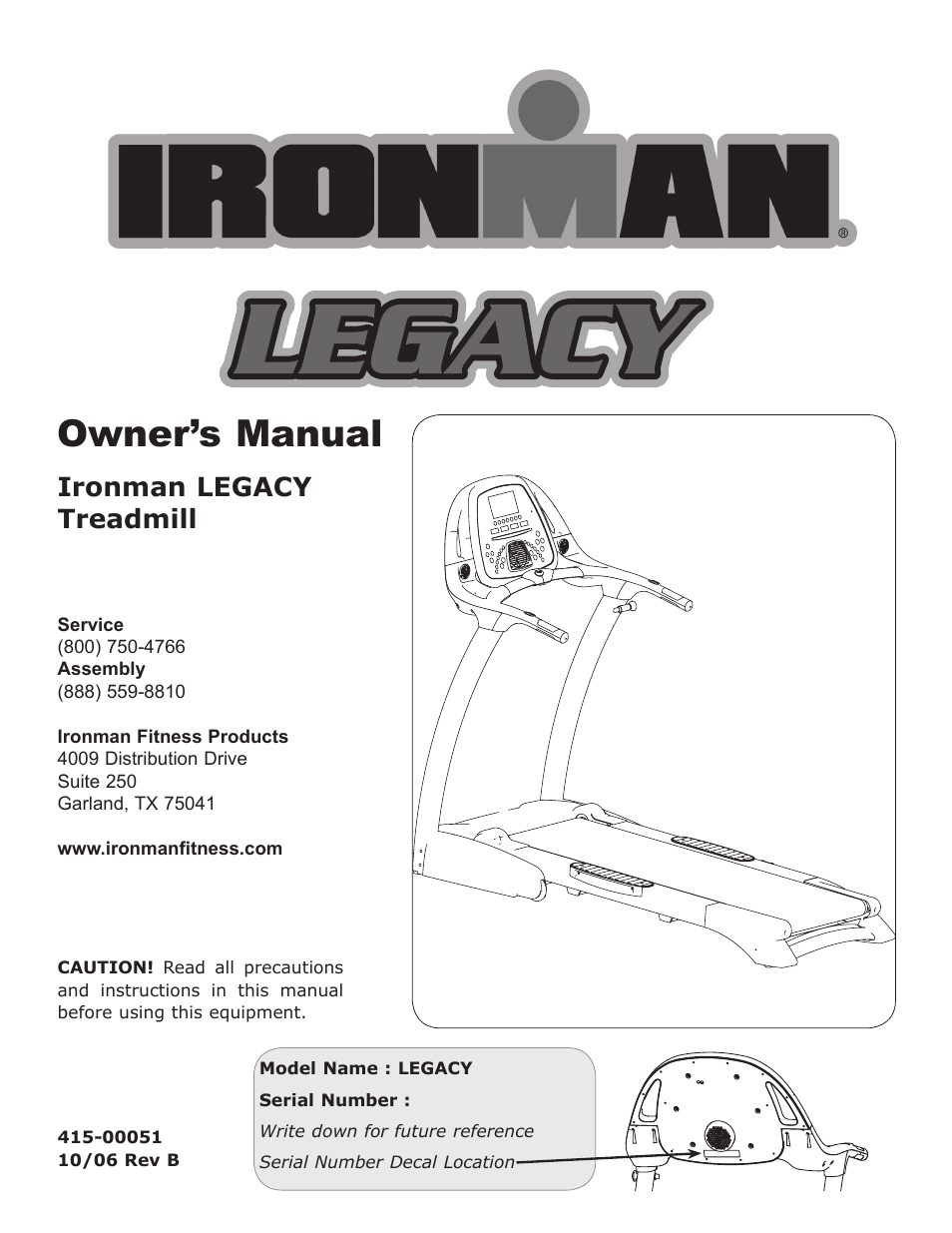 Ironman Fitness LEGACY User Manual | 42 pages