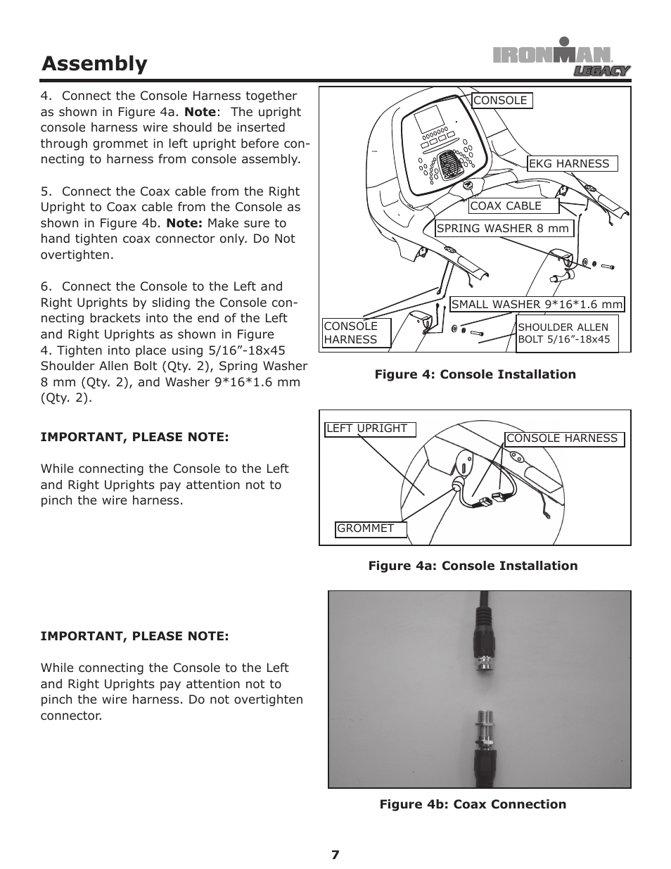 Assembly | Ironman Fitness LEGACY User Manual | Page 7 / 42