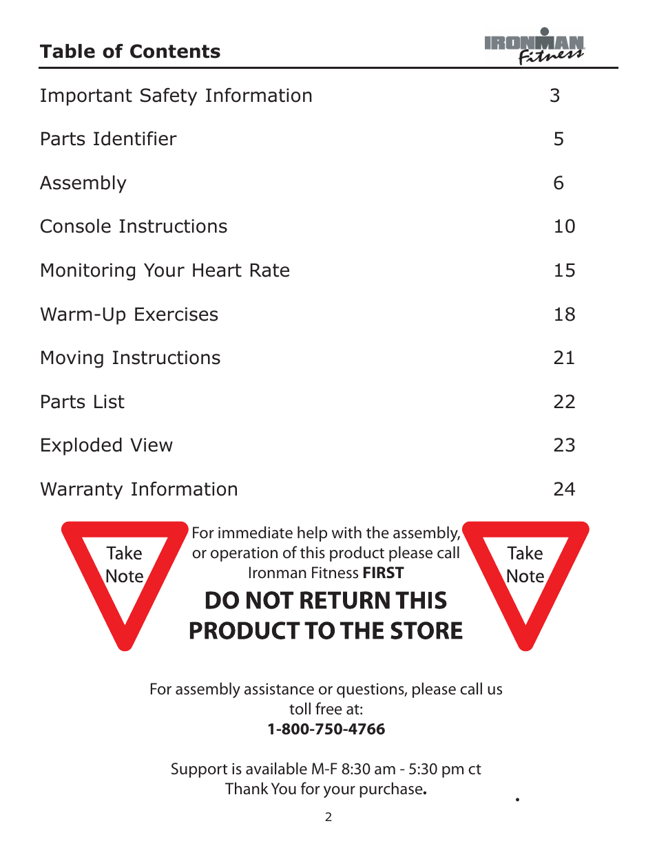 Ironman Fitness Alpine User Manual | Page 2 / 24
