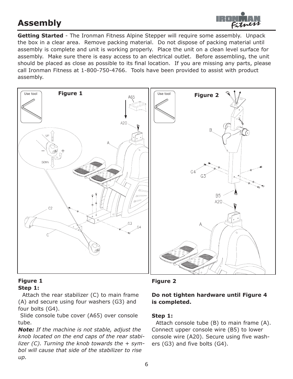 Assembly | Ironman Fitness Alpine User Manual | Page 6 / 24