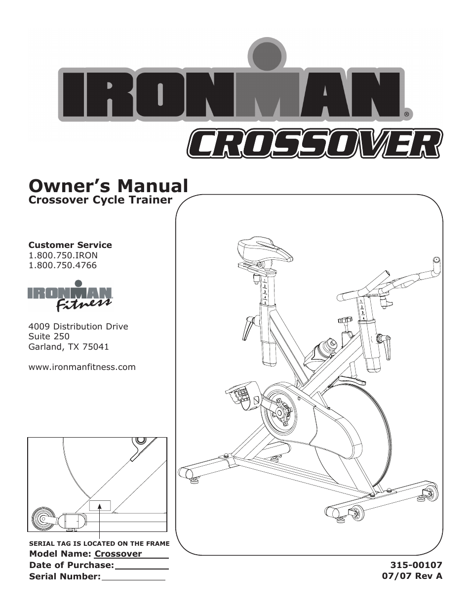 Ironman Fitness Crossover User Manual | 15 pages