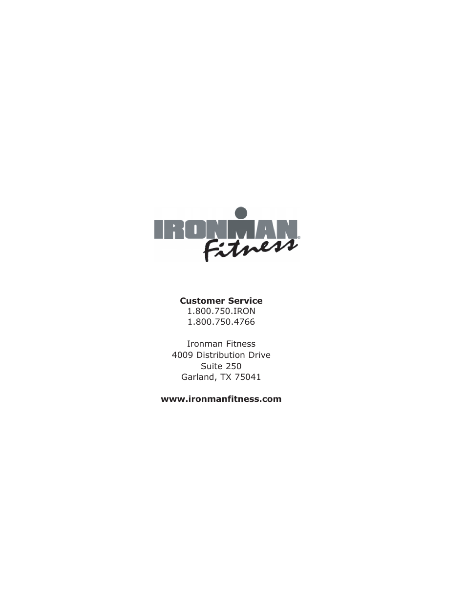 Ironman Fitness Crossover User Manual | Page 15 / 15