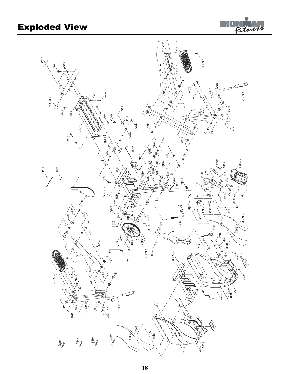 Exploded view | Ironman Fitness EVO-1 User Manual | Page 18 / 21