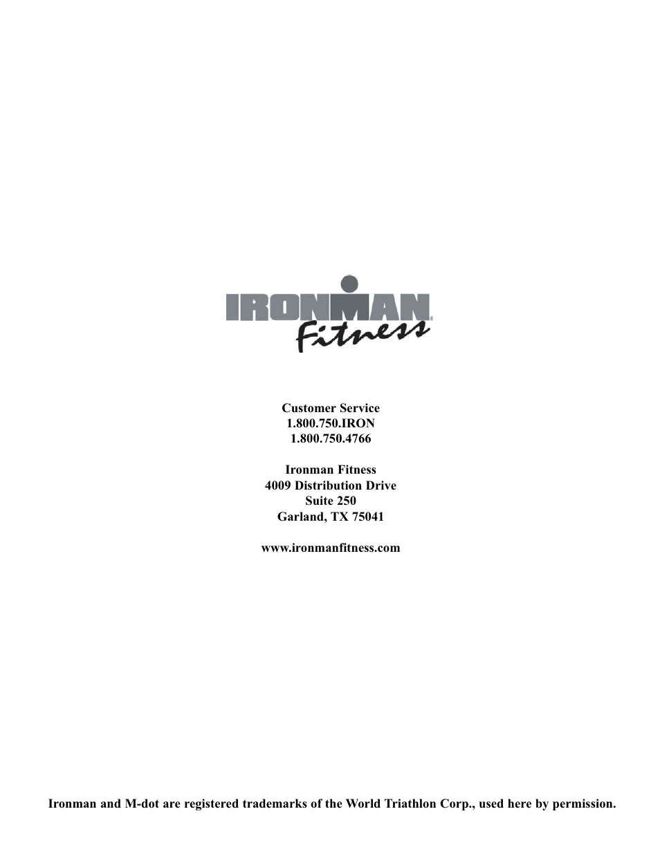 Ironman Fitness EVO-1 User Manual | Page 21 / 21