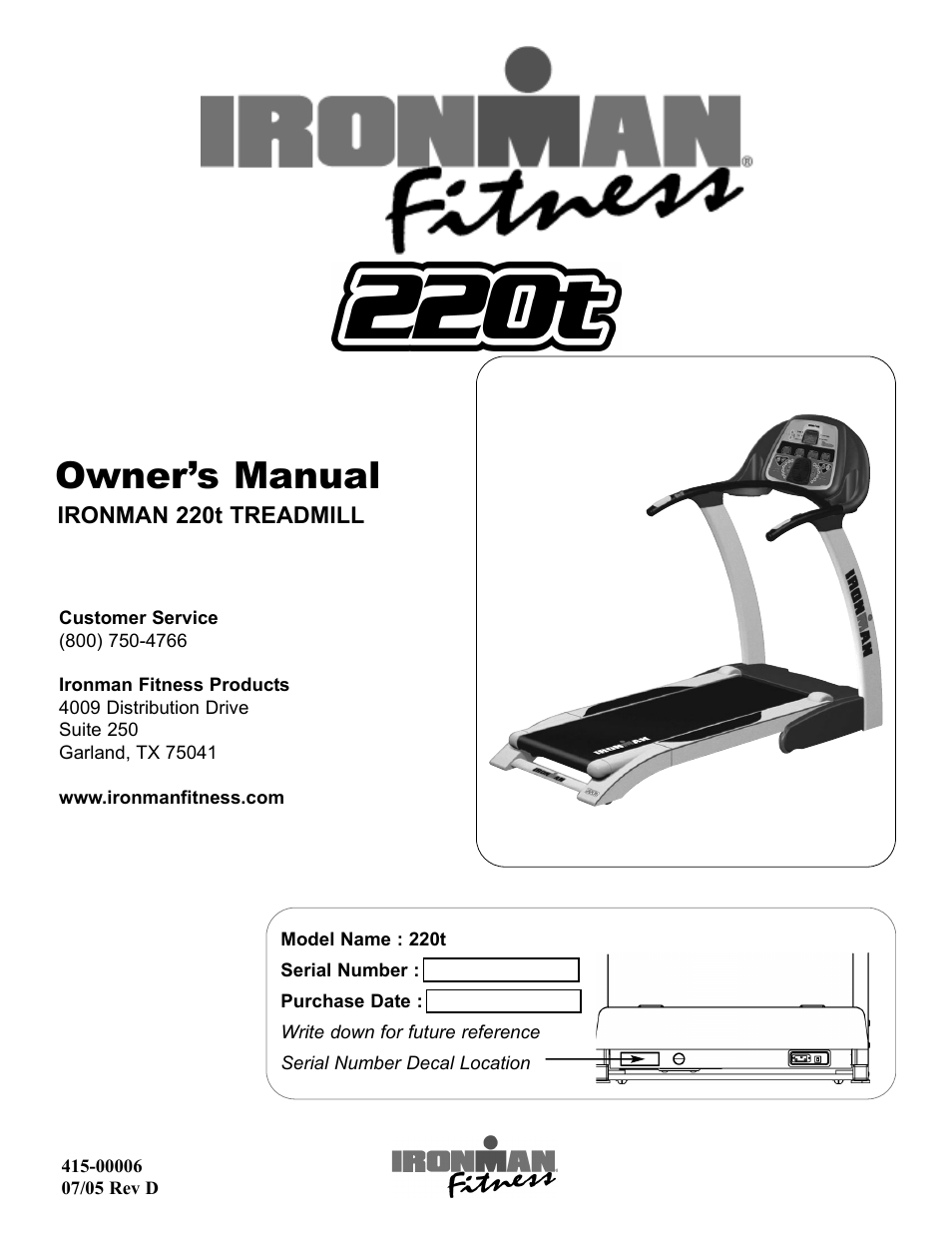 Ironman Fitness 220t User Manual | 28 pages