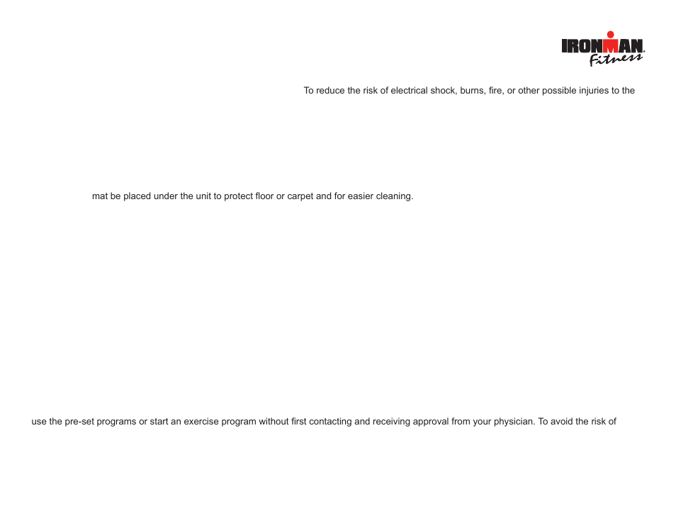 Ironman Fitness Recumbent Bike ODYSSEY User Manual | Page 3 / 32