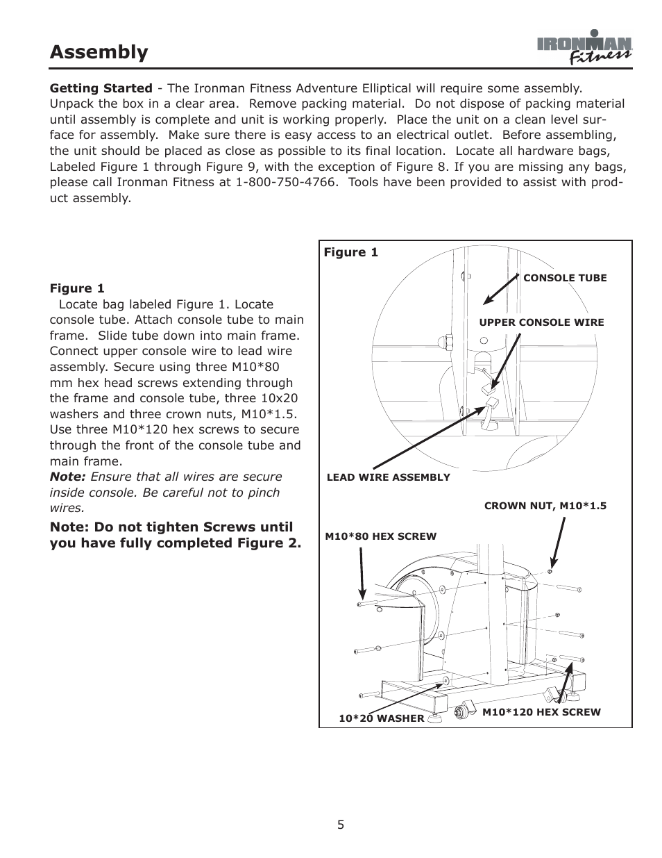 Assembly | Ironman Fitness Adventure User Manual | Page 5 / 24