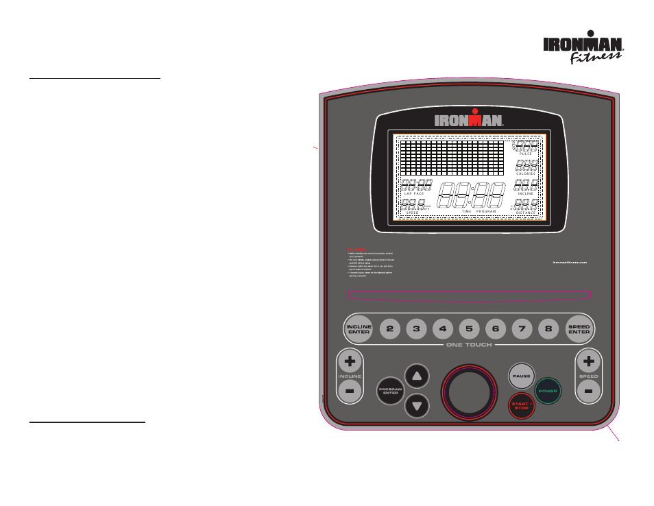 Console functions, Console buttons | Ironman Fitness ACCLAIM IM-T7 User Manual | Page 19 / 44