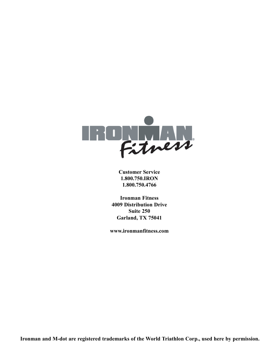 Ironman Fitness IRONMAN 120e User Manual | Page 18 / 18