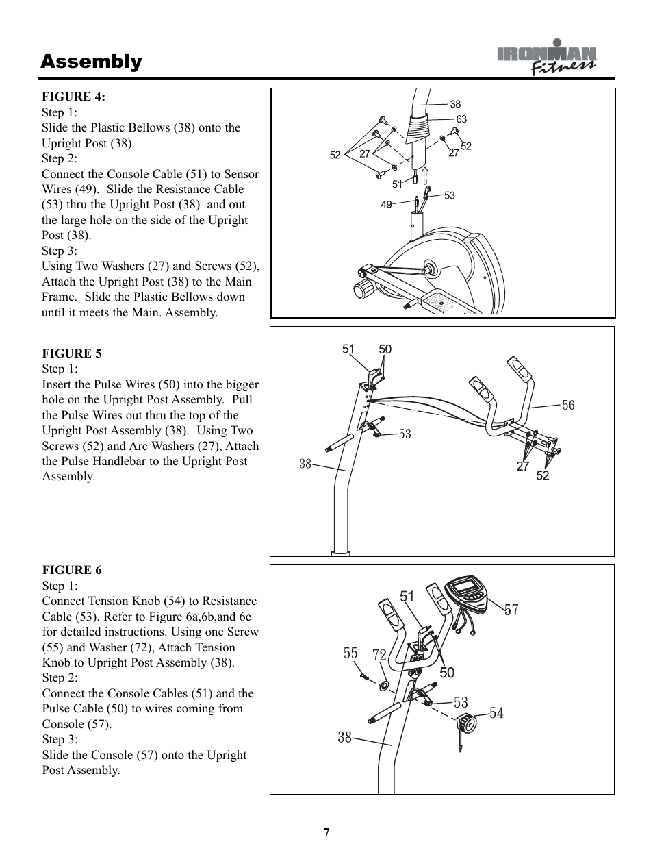 Assembly | Ironman Fitness IRONMAN 120e User Manual | Page 7 / 18