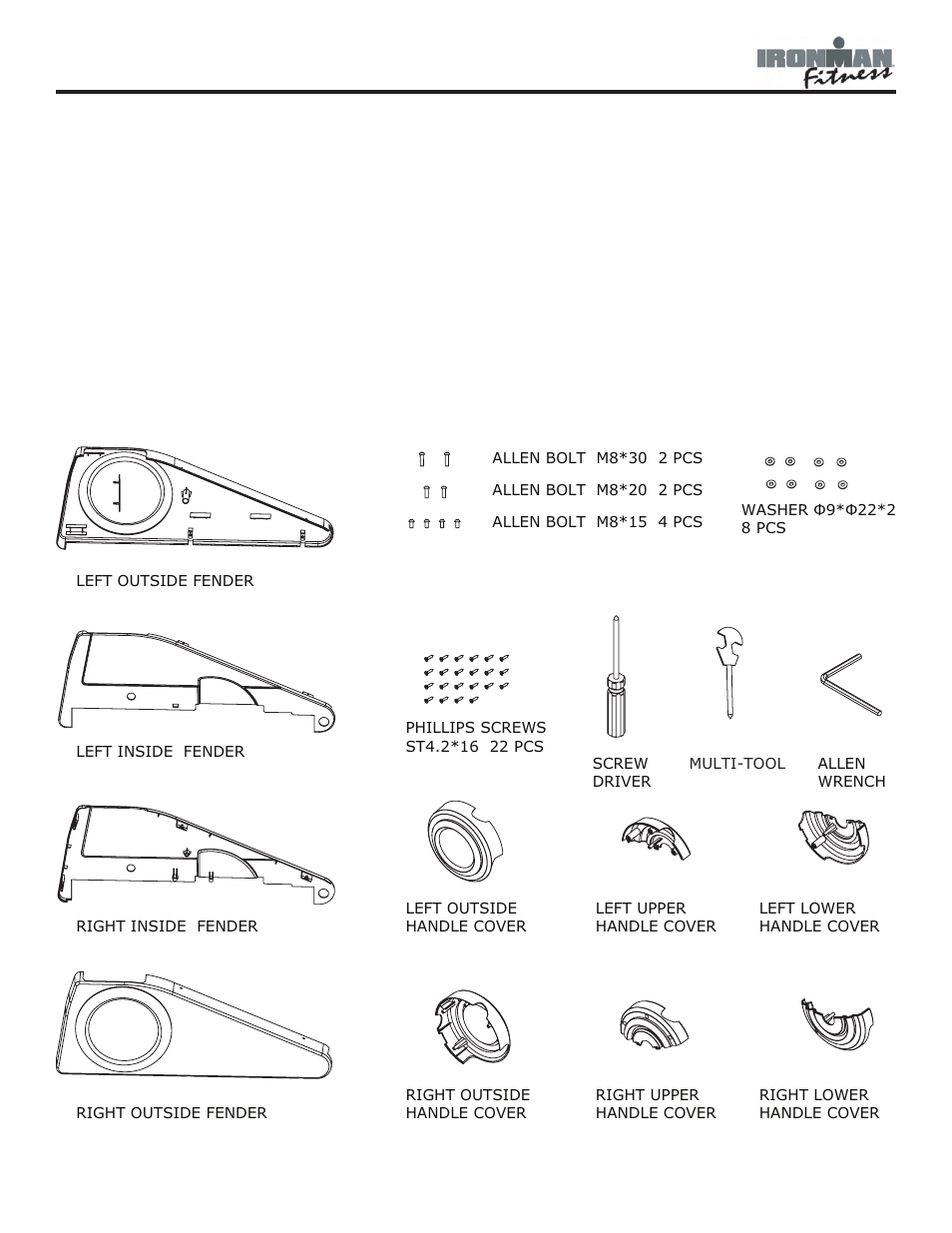 Assembly: parts identifier | Ironman Fitness Quest User Manual | Page 5 / 40