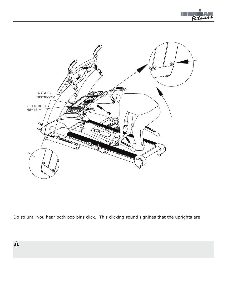 Assembly, Warning | Ironman Fitness Quest User Manual | Page 7 / 40