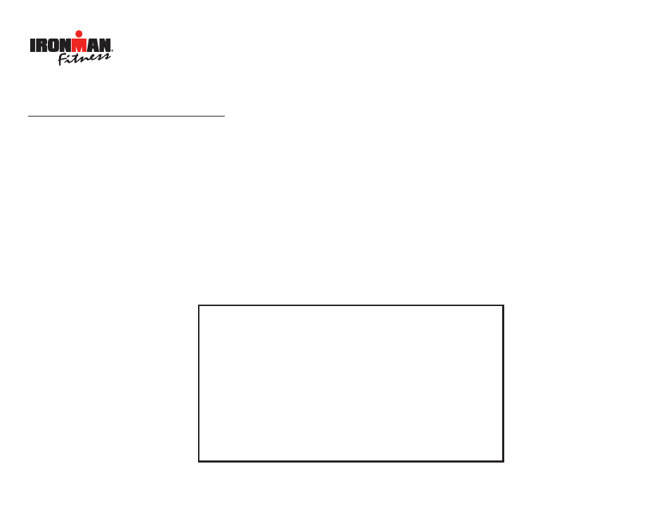 Ironman Fitness Transition Recumbent Bike IM-R7 User Manual | Page 26 / 36