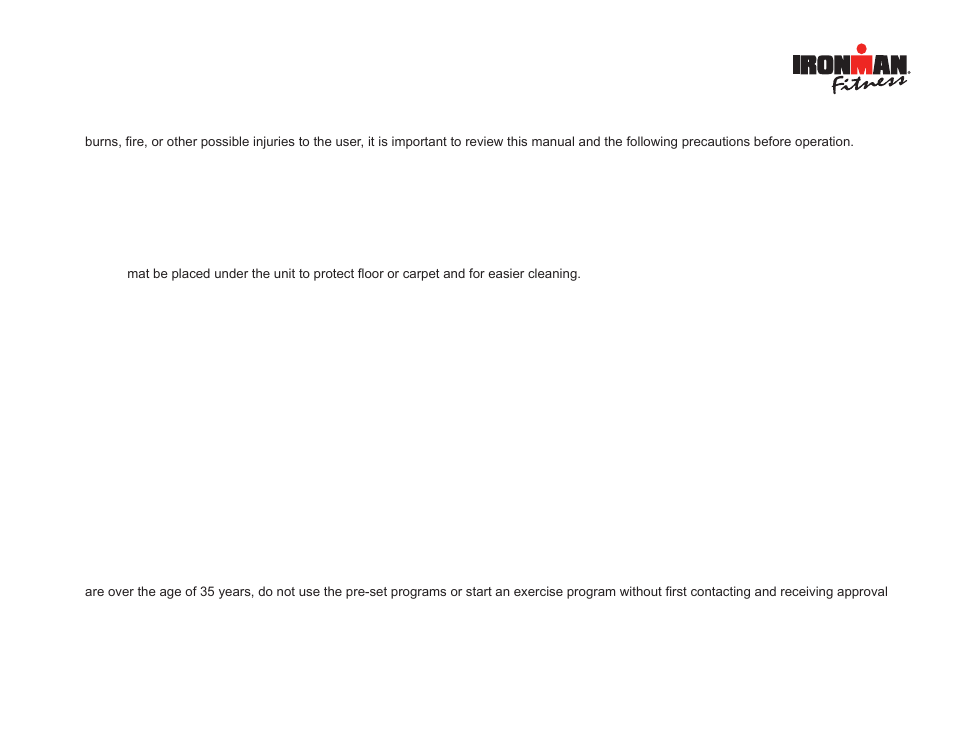 Ironman Fitness Transition Recumbent Bike IM-R7 User Manual | Page 3 / 36