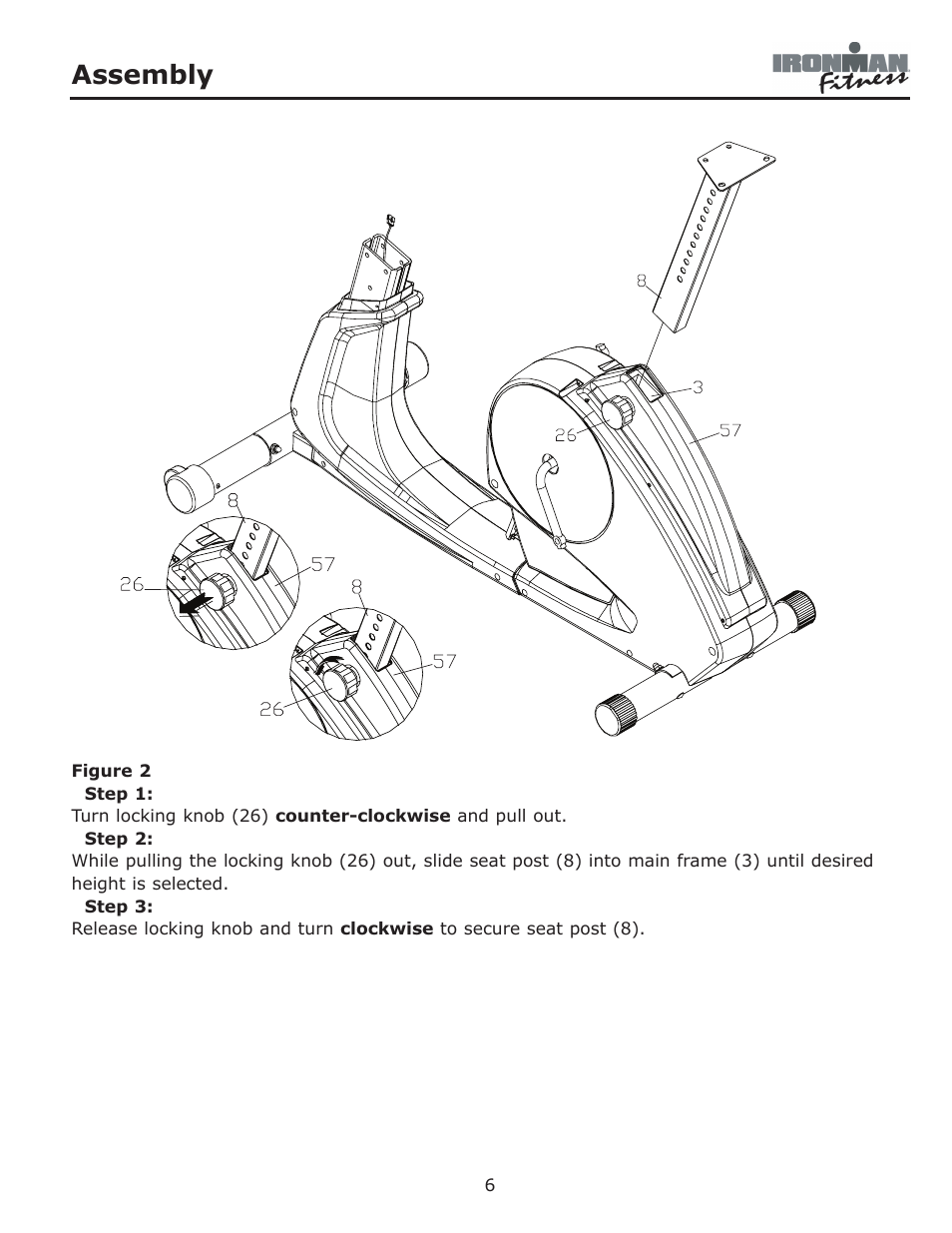 Assembly | Ironman Fitness 350u User Manual | Page 6 / 28