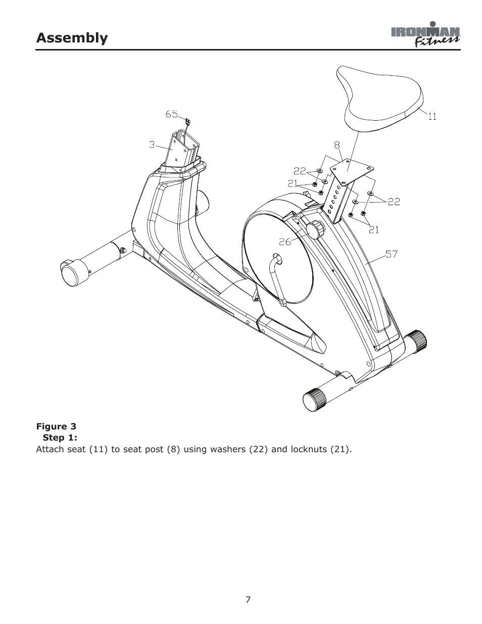 Assembly | Ironman Fitness 350u User Manual | Page 7 / 28