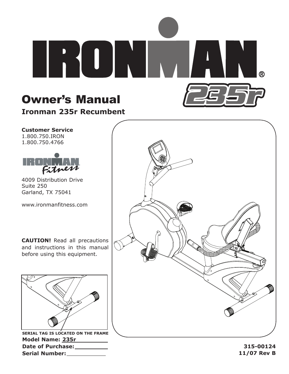 Ironman Fitness 235r User Manual | 24 pages