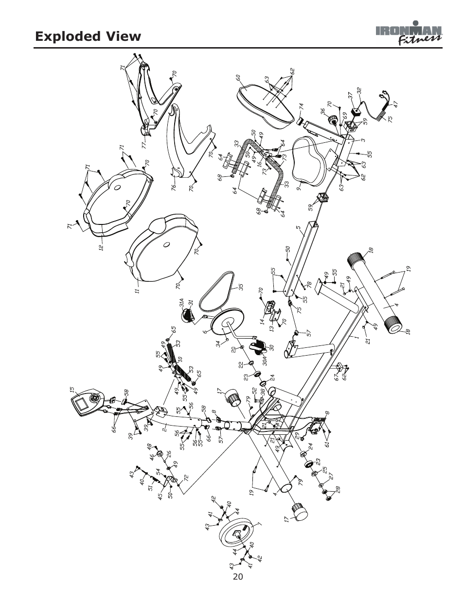 Exploded view | Ironman Fitness 235r User Manual | Page 20 / 24