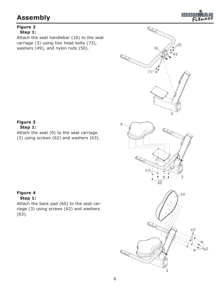 Assembly | Ironman Fitness 235r User Manual | Page 6 / 24