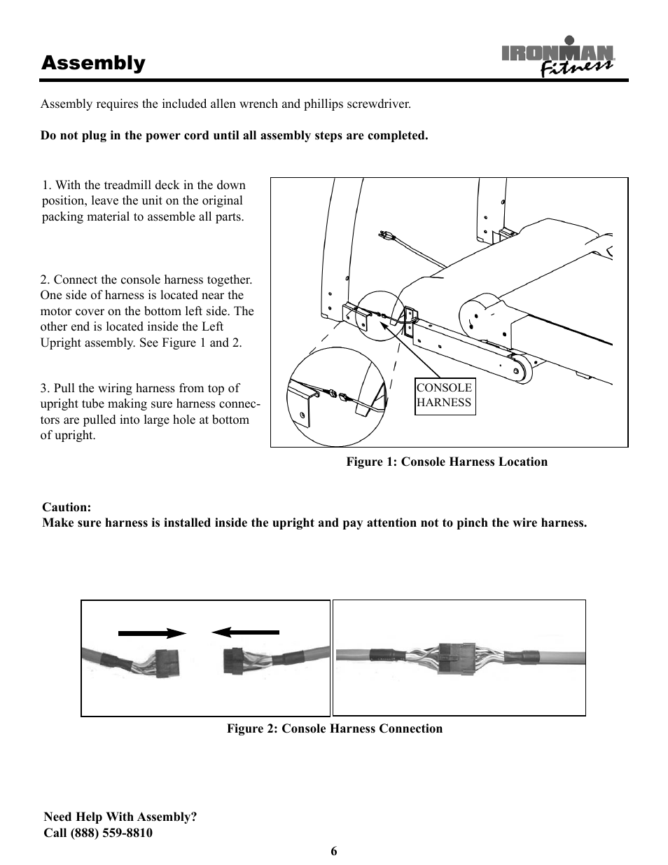 Assembly | Ironman Fitness Treadmill TRIAD User Manual | Page 6 / 34