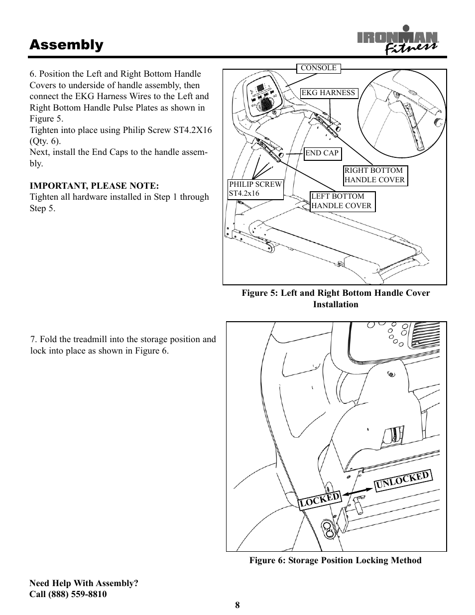 Assembly | Ironman Fitness Treadmill TRIAD User Manual | Page 8 / 34