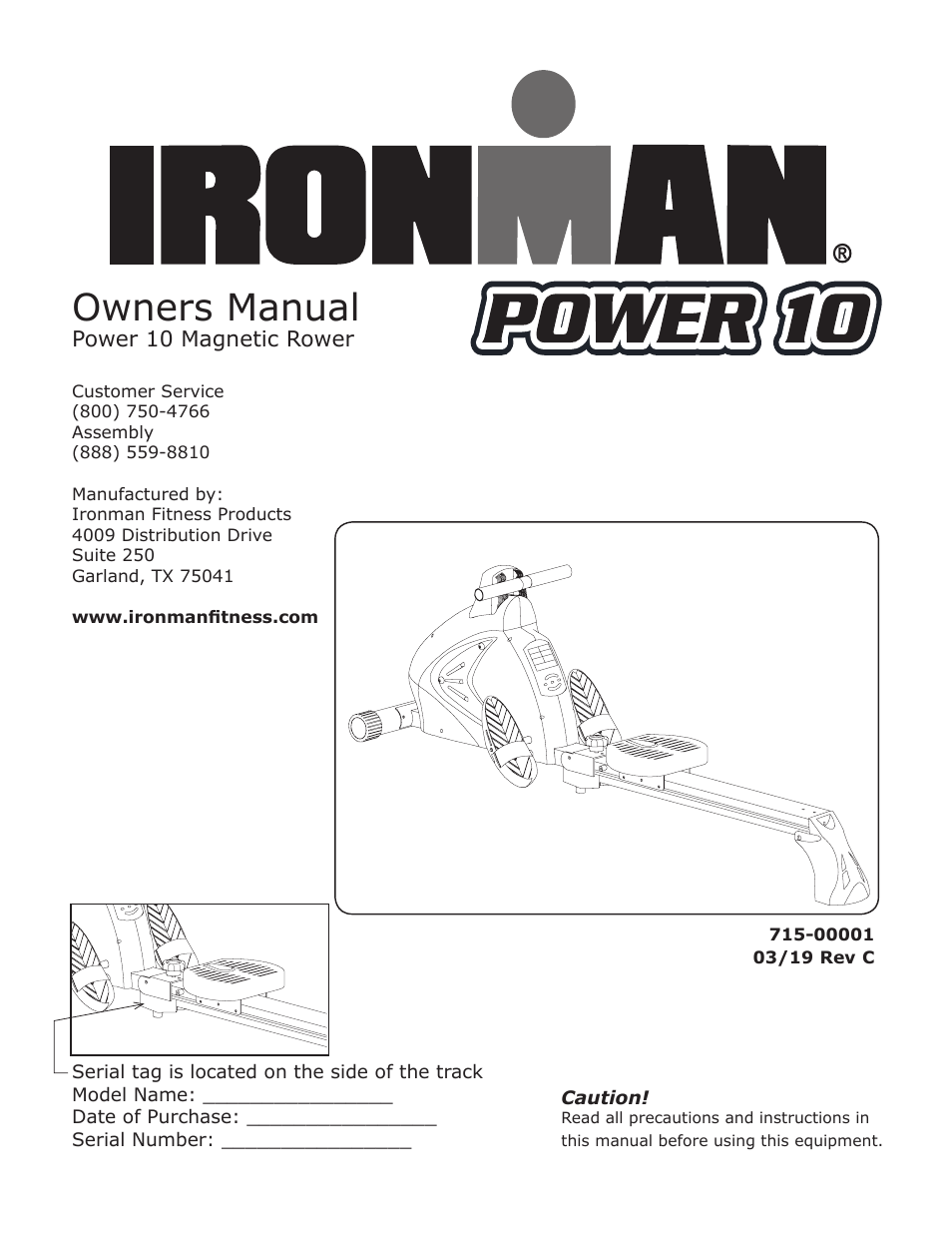 Ironman Fitness Magnetic Rower Power 10 User Manual | 28 pages