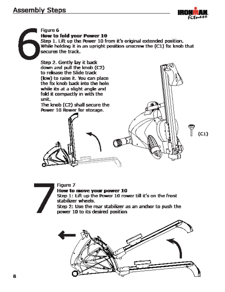 Ironman Fitness Magnetic Rower Power 10 User Manual | Page 8 / 28