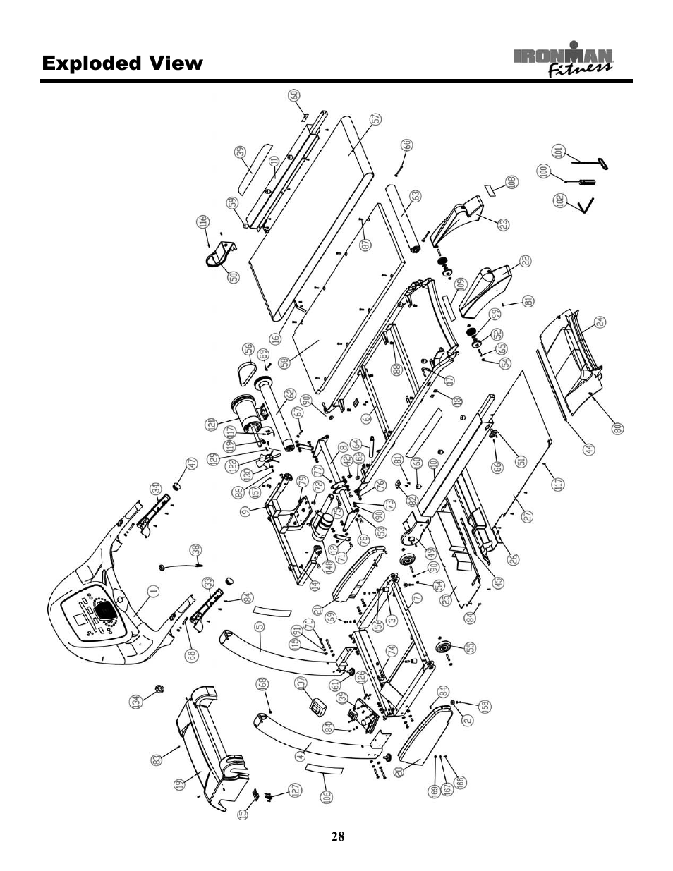 Exploded view | Ironman Fitness 320t User Manual | Page 28 / 31