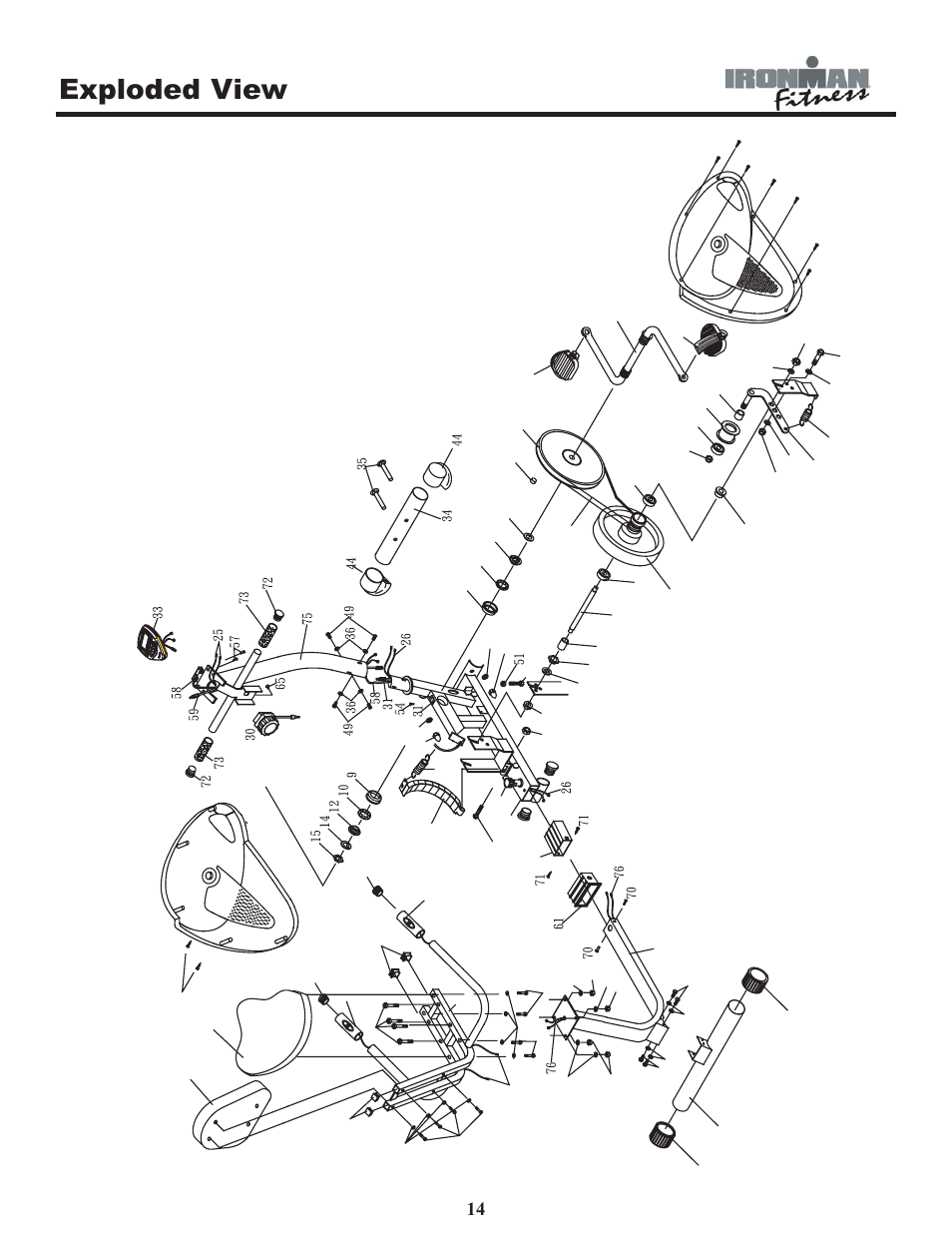Exploded view | Ironman Fitness 120r User Manual | Page 14 / 17