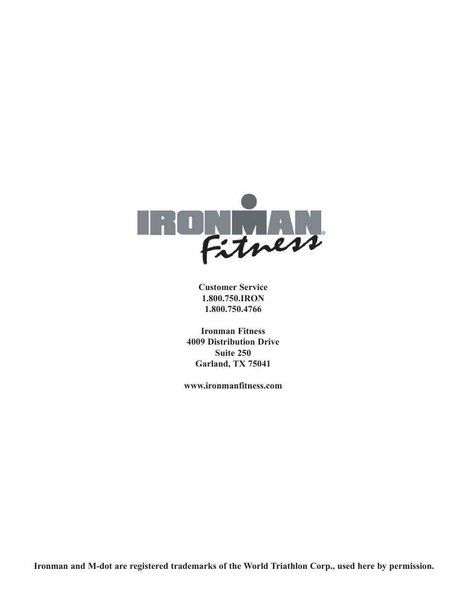 Ironman Fitness 120r User Manual | Page 17 / 17