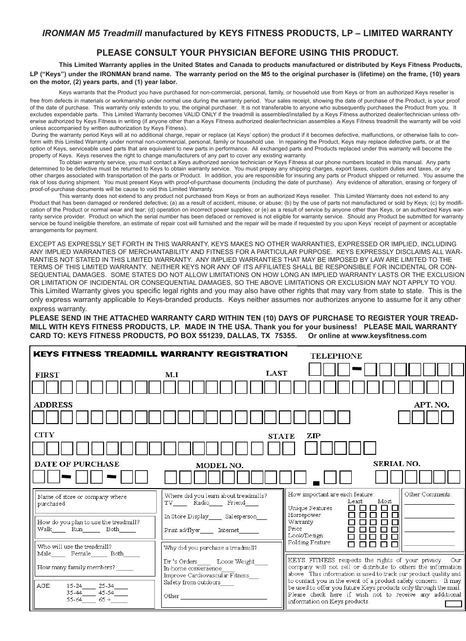 Ironman Fitness M5 User Manual | Page 22 / 22