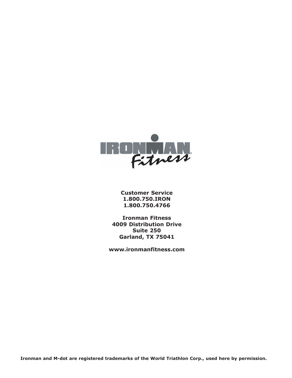 Ironman Fitness CDT User Manual | Page 23 / 23