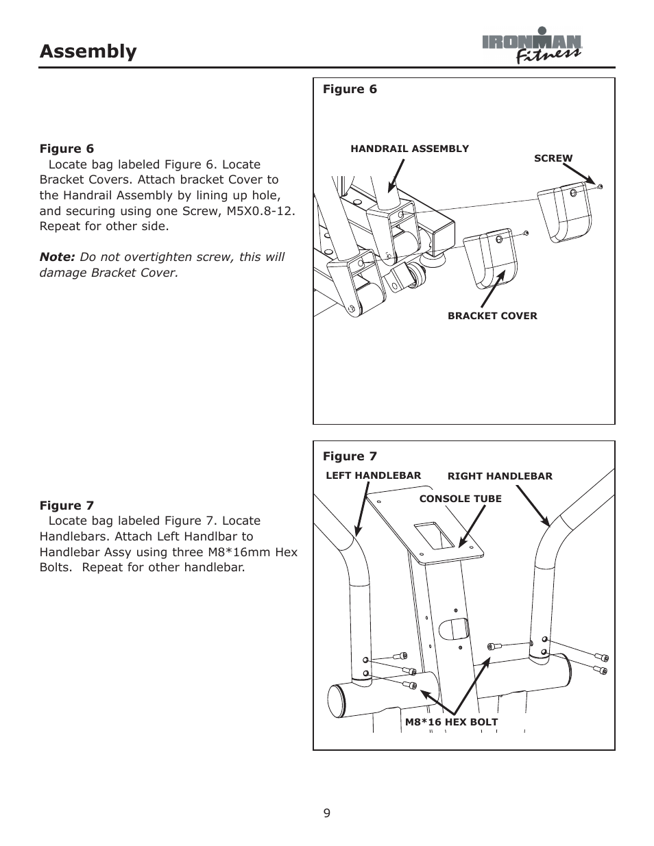 Figure 6 - 7, Assembly | Ironman Fitness CDT User Manual | Page 9 / 23