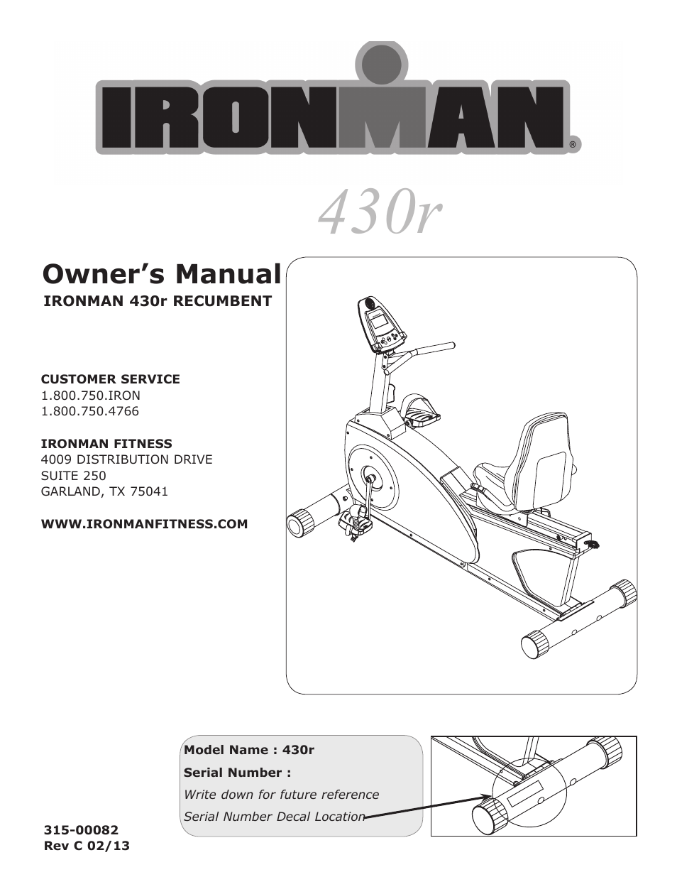 Ironman Fitness 430r User Manual | 23 pages