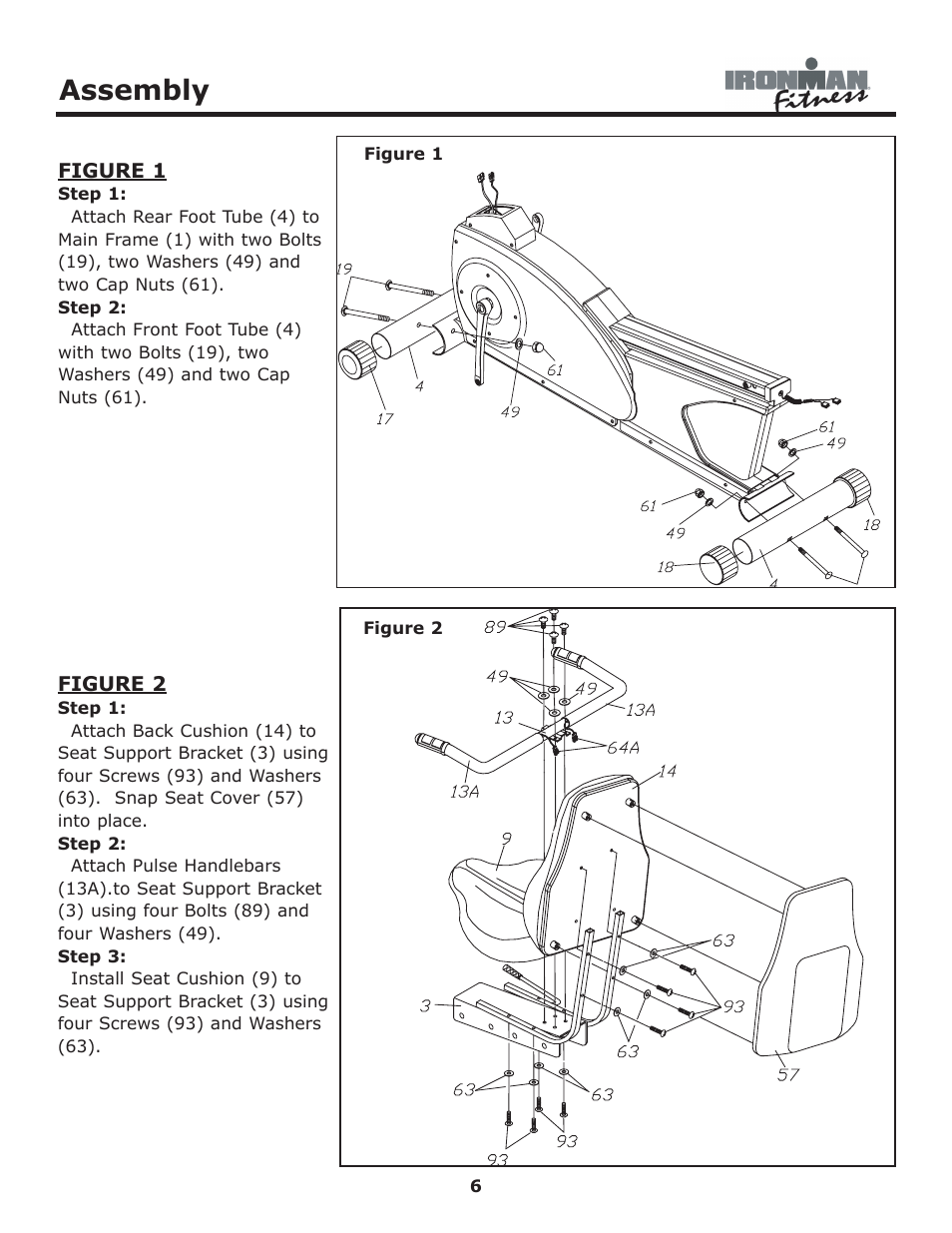 Assembly | Ironman Fitness 430r User Manual | Page 6 / 23