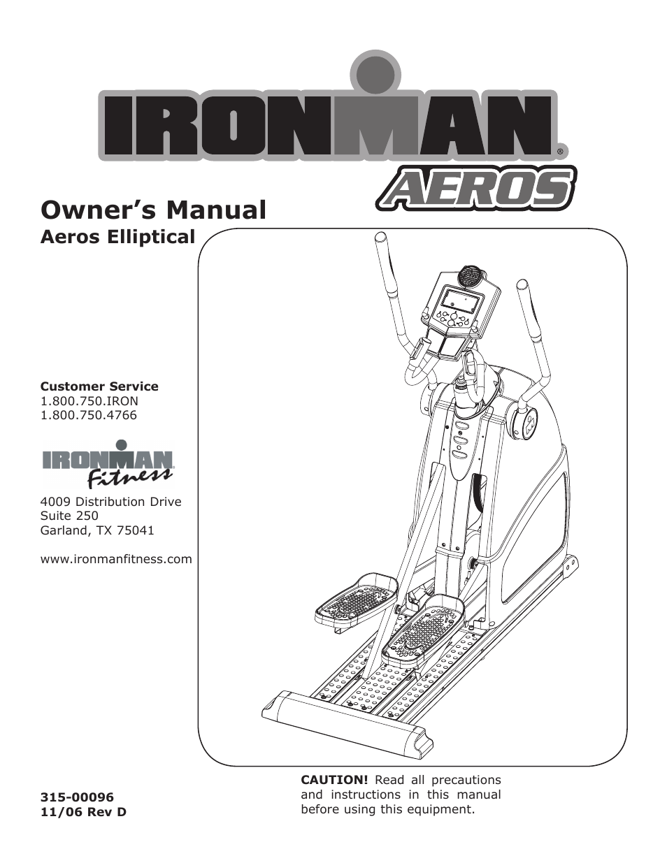 Ironman Fitness Aeros User Manual | 20 pages