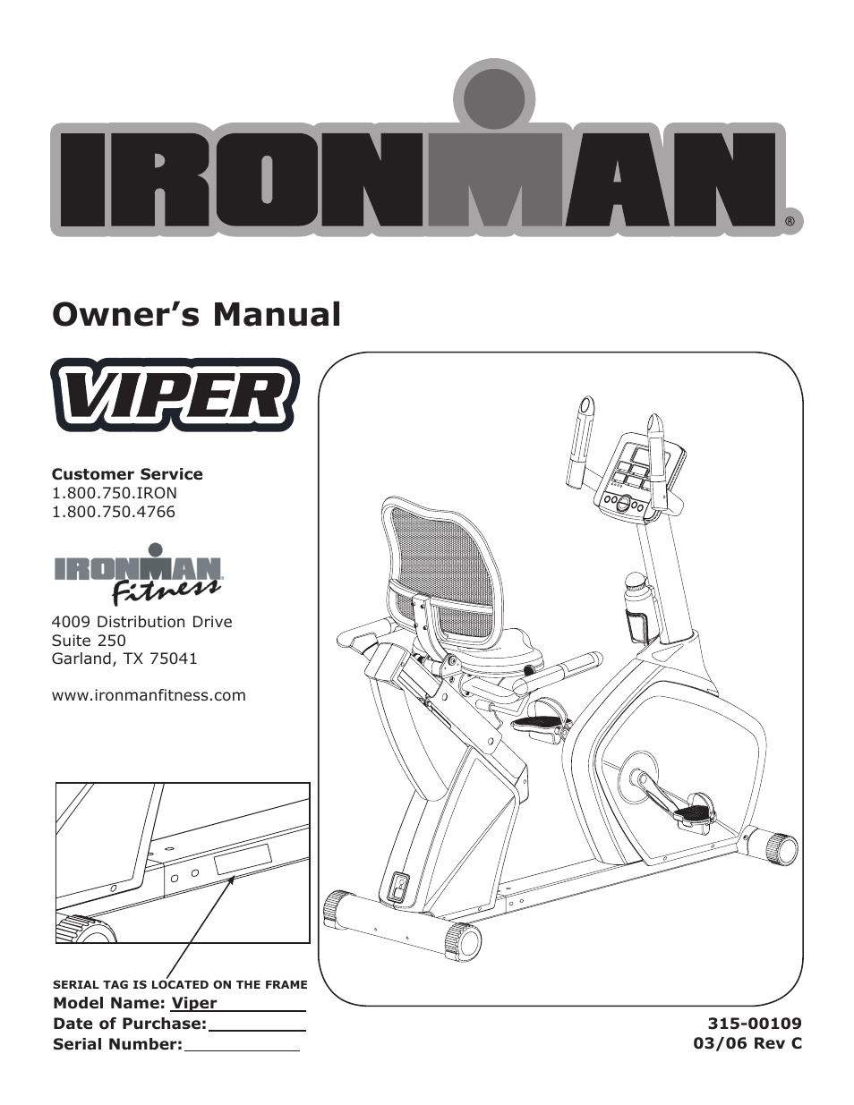 Ironman Fitness Viper User Manual | 28 pages