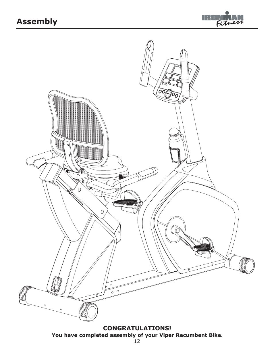 Assembly | Ironman Fitness Viper User Manual | Page 12 / 28