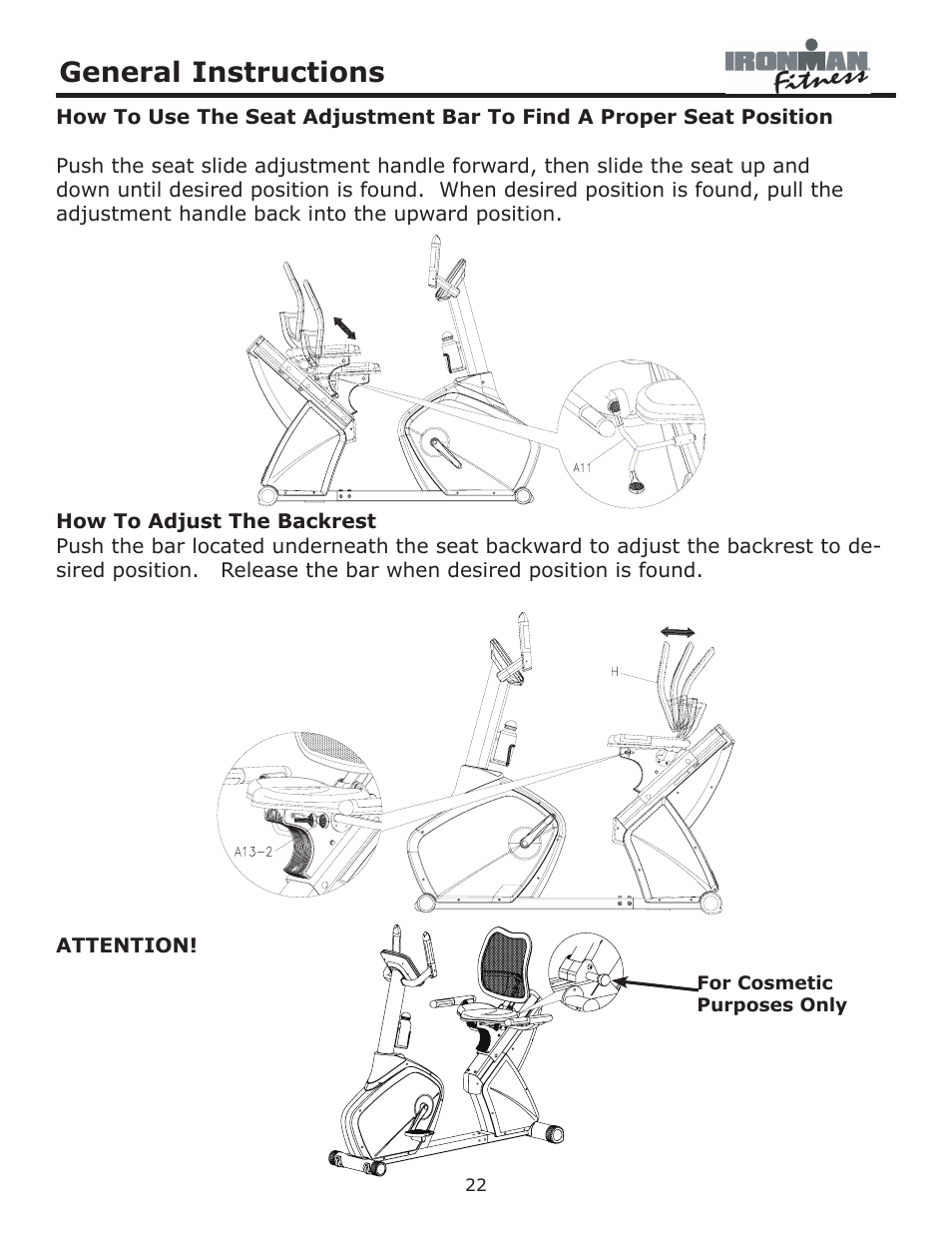 General instructions | Ironman Fitness Viper User Manual | Page 22 / 28