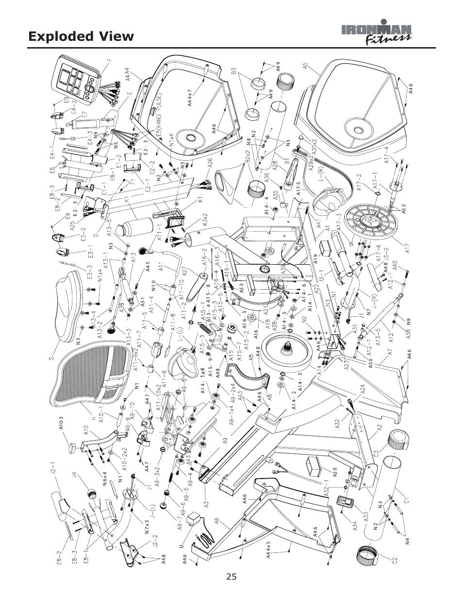 Exploded view | Ironman Fitness Viper User Manual | Page 25 / 28