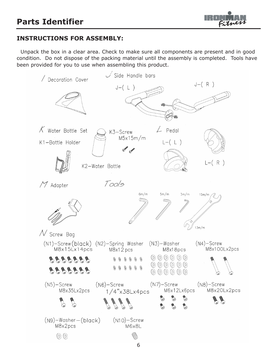 Parts identifier | Ironman Fitness Viper User Manual | Page 6 / 28