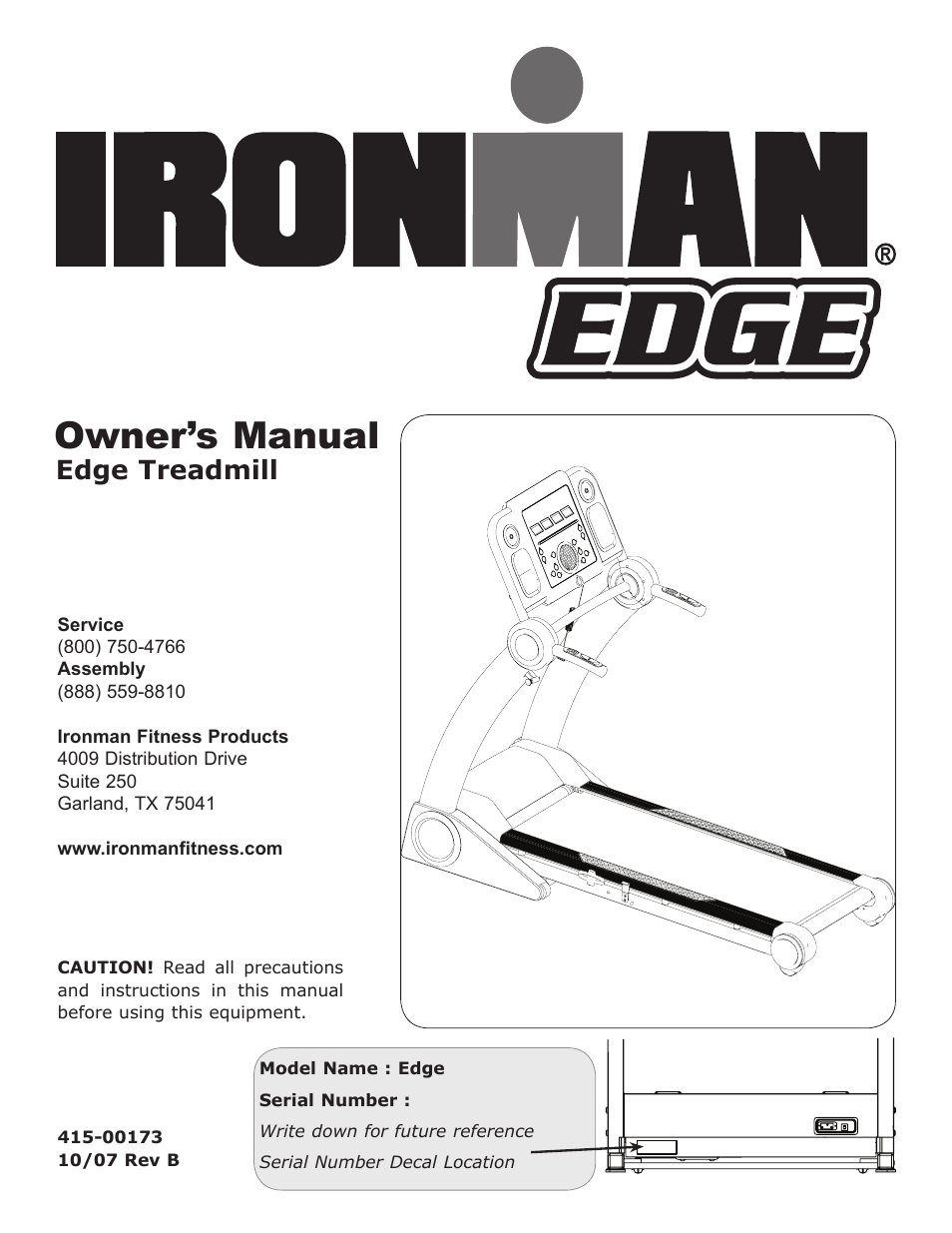 Ironman Fitness Edge User Manual | 40 pages